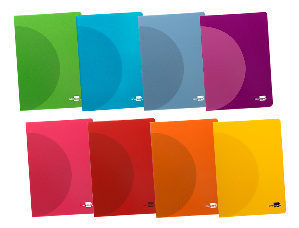 LIBRETA LIDERPAPEL 360 TAPA DE PLASTICO A4 48 HOJAS 90G/M2 LISA SIN MARGEN COLORES SURTIDOS