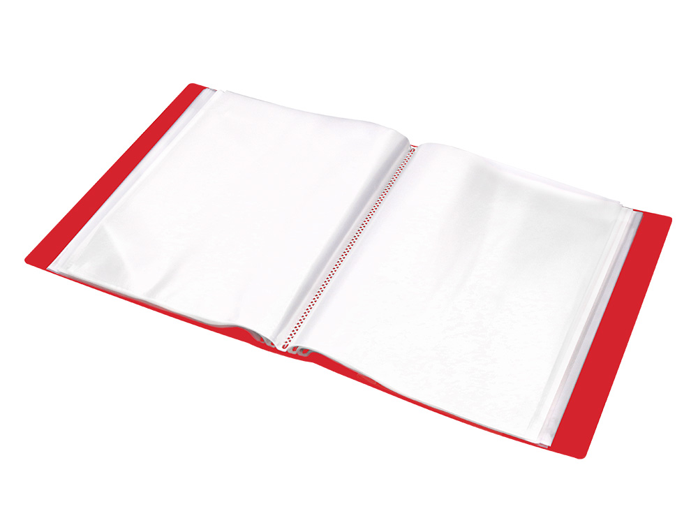 CARPETA LIDERPAPEL PERSONALIZA 20 FUNDAS CANGURO POLIPROPILENO DIN A4 ROJO TRANSLUCIDO PORTADA Y LOMO