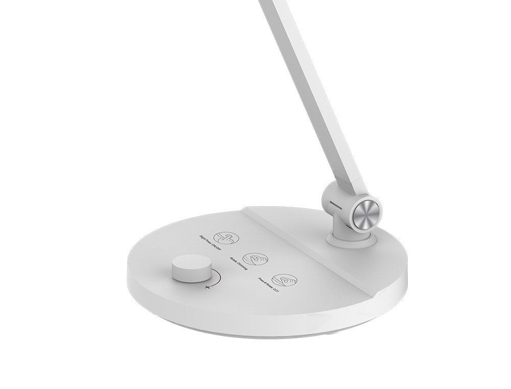 LAMPARA DE ESCRITORIO Q-CONNECT LED 7W 500 LM BRILLO REGULABLE 3 NIVELES COLOR CABEZA BRAZO ORIENTABLE BLANCO