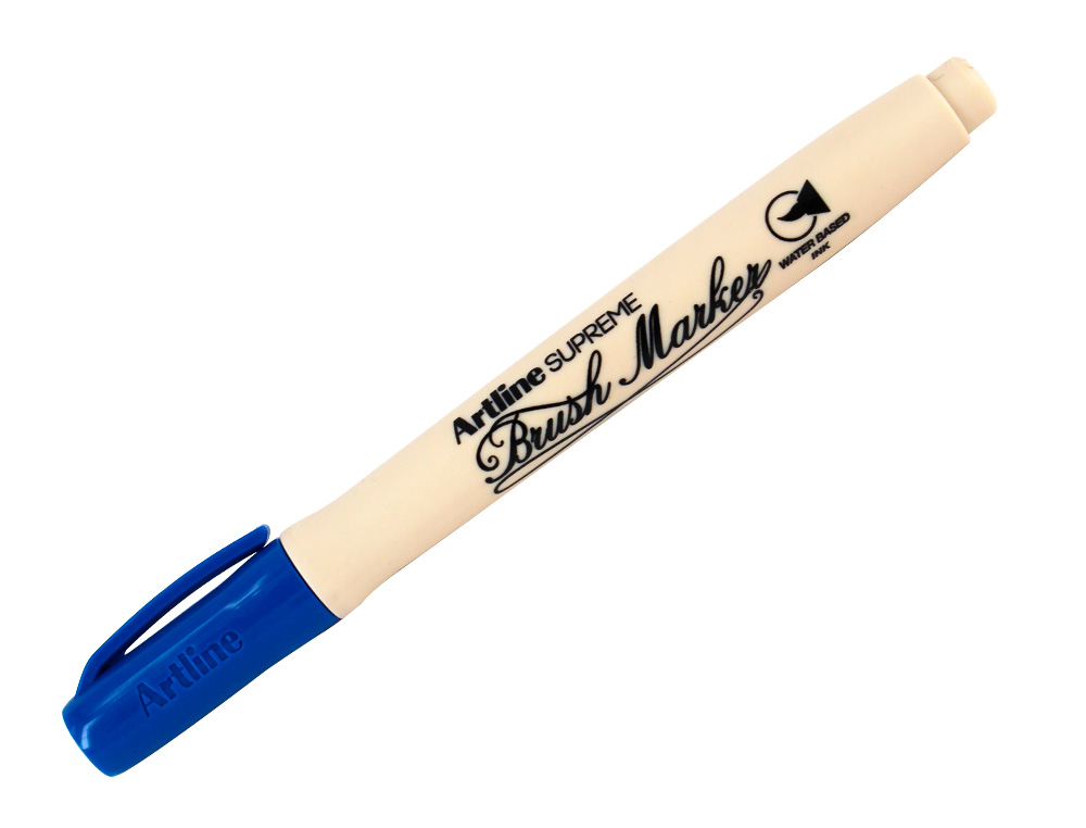 ROTULADOR ARTLINE SUPREME BRUSH EPFS PINTURA BASE DE AGUA PUNTA TIPO PINCEL TRAZO FINO AZUL ULTRAMAR