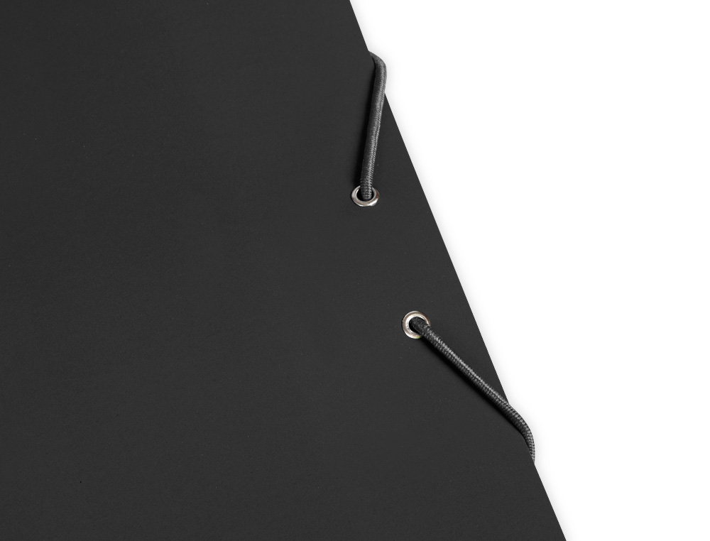 CARPETA LIDERPAPEL GOMAS TRES SOLAPAS CARTON PLASTIFICADO FOLIO COLOR NEGRO