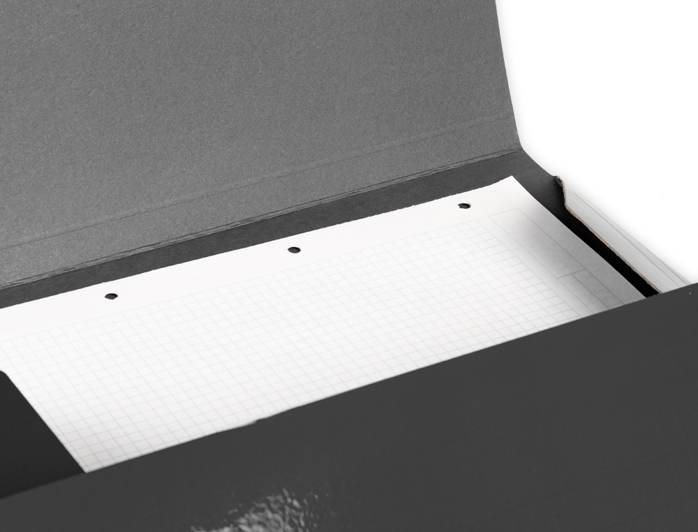 CARPETA LIDERPAPEL GOMAS TRES SOLAPAS CARTON PLASTIFICADO FOLIO COLOR NEGRO