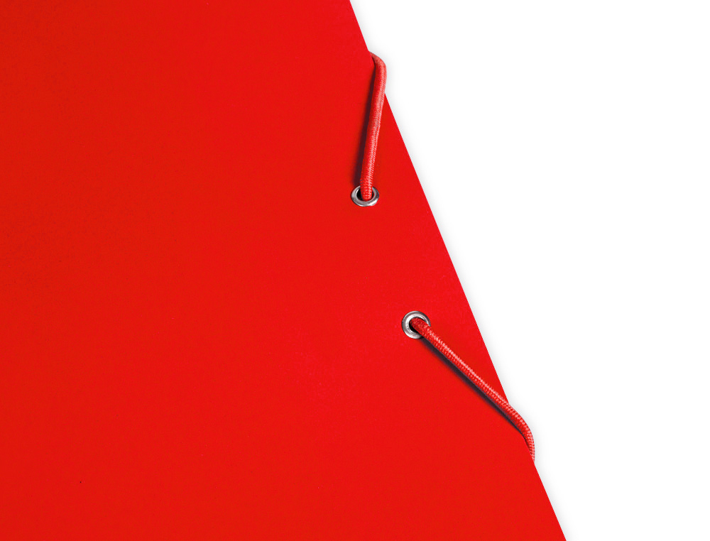 CARPETA LIDERPAPEL GOMAS TRES SOLAPAS CARTON PLASTIFICADO FOLIO COLOR ROJO
