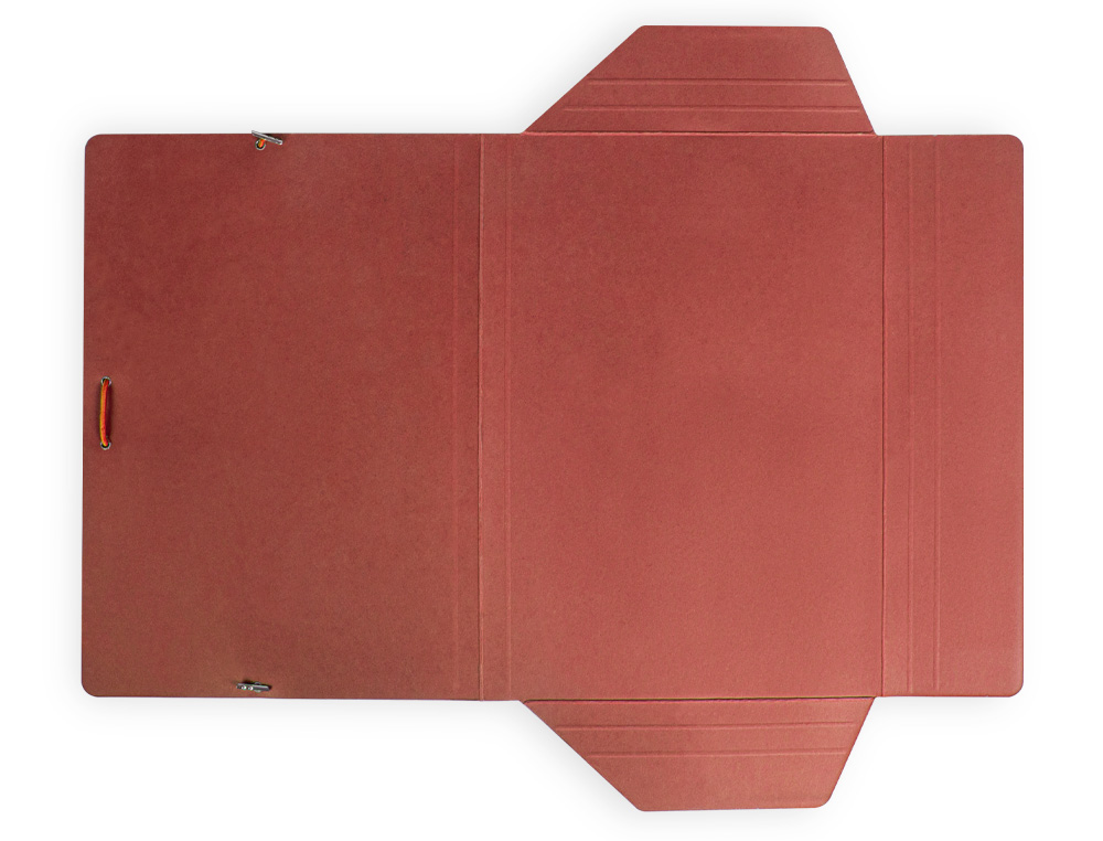 CARPETA LIDERPAPEL GOMAS TRES SOLAPAS CARTON PLASTIFICADO FOLIO COLOR ROJO
