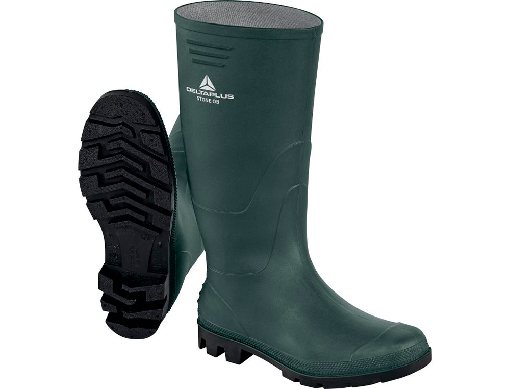 BOTAS DELTAPLUS DE SEGURIDAD STONE PVC VERDE SUELA DE TACOS TALLA 42