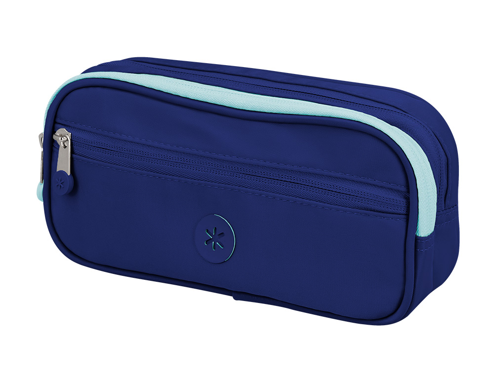 ESTUCHE PORTATODO ANTARTIK FUSION FLEX 3 CREMALLERAS AZULMARINO COMPAÑERO MOCHILA 100X60X220 MM