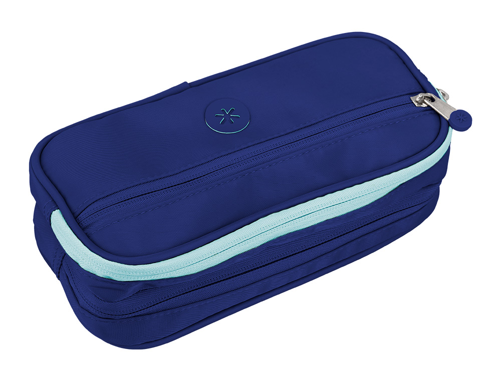 ESTUCHE PORTATODO ANTARTIK FUSION FLEX 3 CREMALLERAS AZULMARINO COMPAÑERO MOCHILA 100X60X220 MM