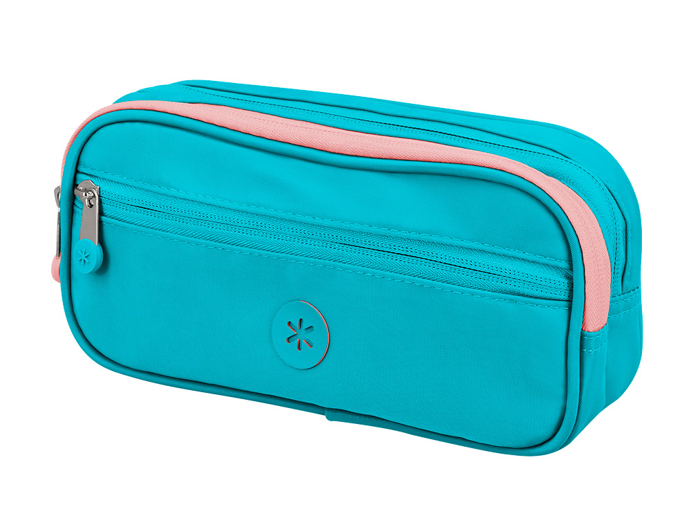 ESTUCHE PORTATODO ANTARTIK FUSION FLEX 3 CREMALLERAS TURQUESA COMPAERO MOCHILA 100X60X220 MM