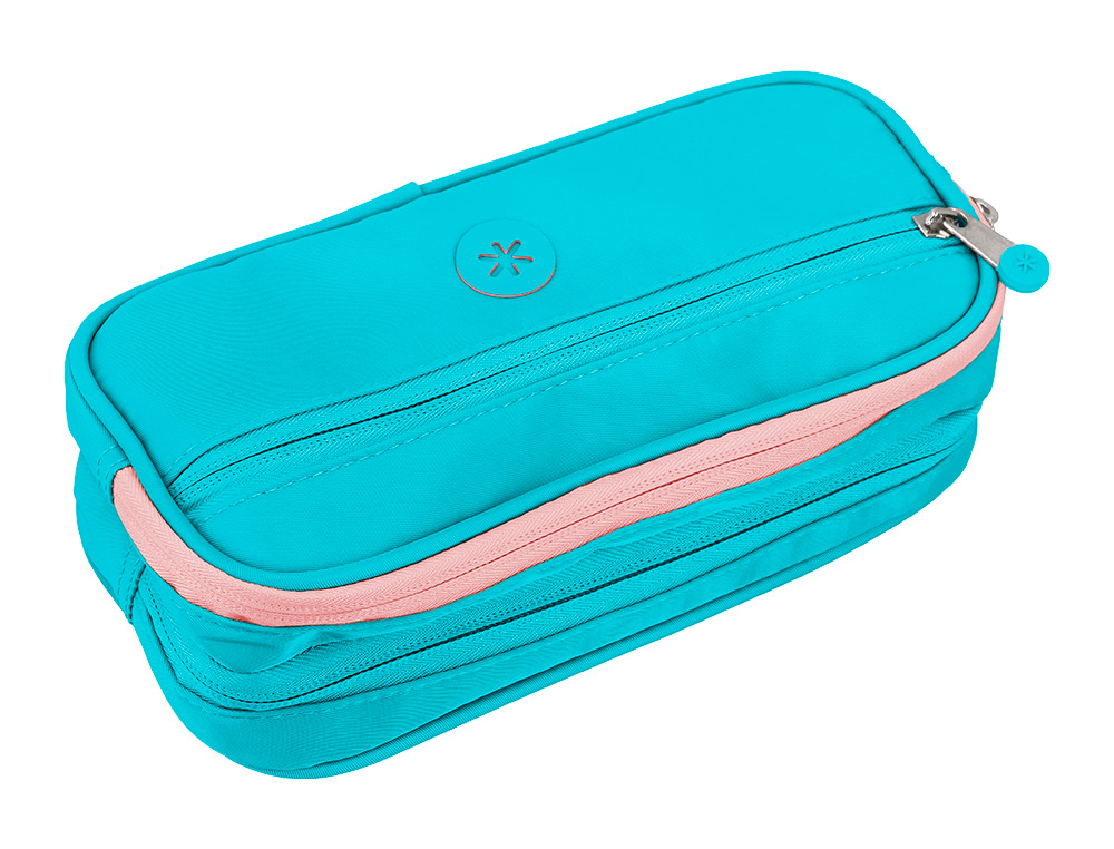ESTUCHE PORTATODO ANTARTIK FUSION FLEX 3 CREMALLERAS TURQUESA COMPAERO MOCHILA 100X60X220 MM