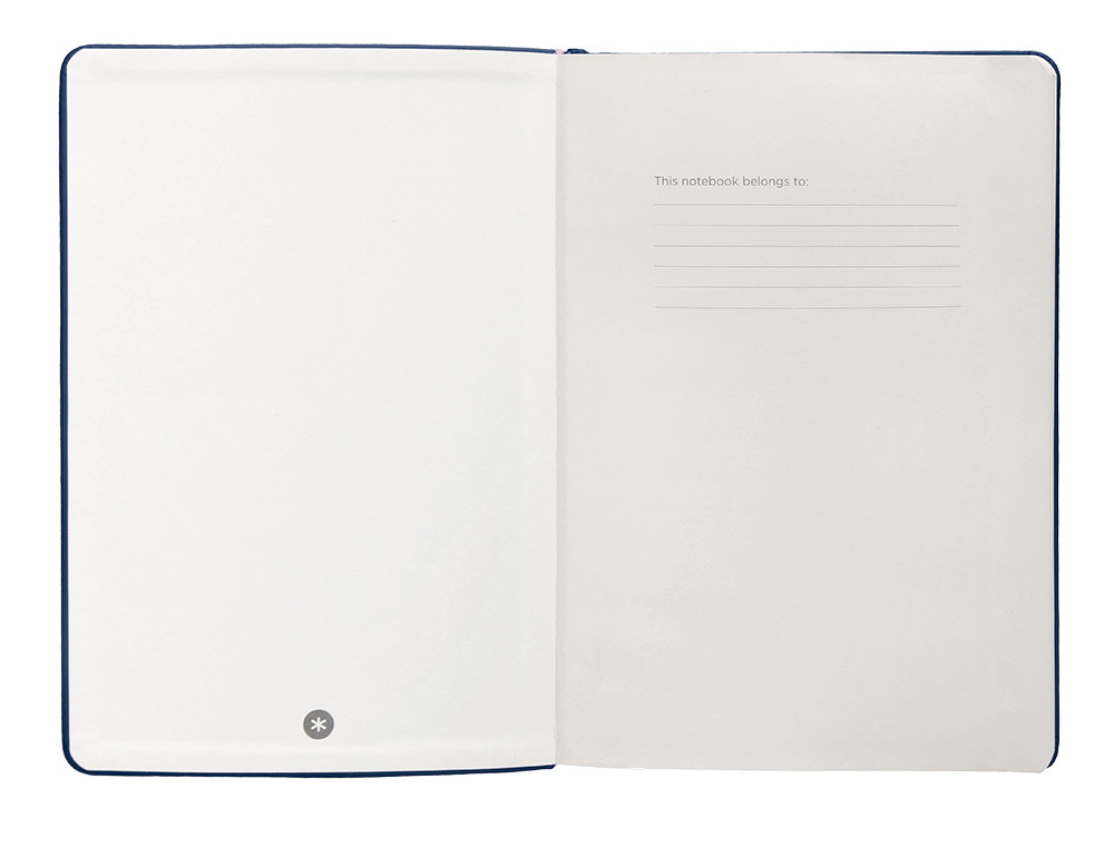 CUADERNO CON GOMILLA ANTARTIK NOTES TAPA DURA A5 HOJAS LISAS AZUL MARINO 100 HOJAS 80 GR FSC