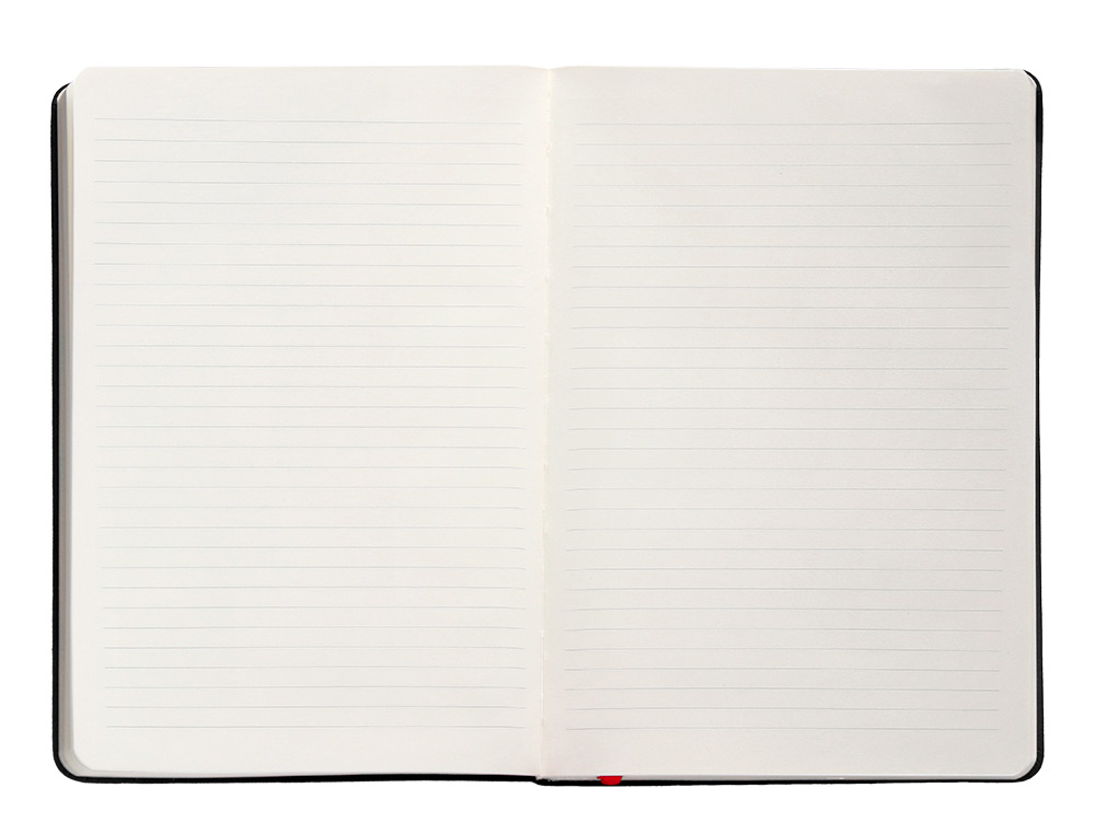 CUADERNO CON GOMILLA ANTARTIK NOTES TAPA DURA A5 HOJAS RAYAS NEGRO Y ROJO 100 HOJAS 80 GR FSC