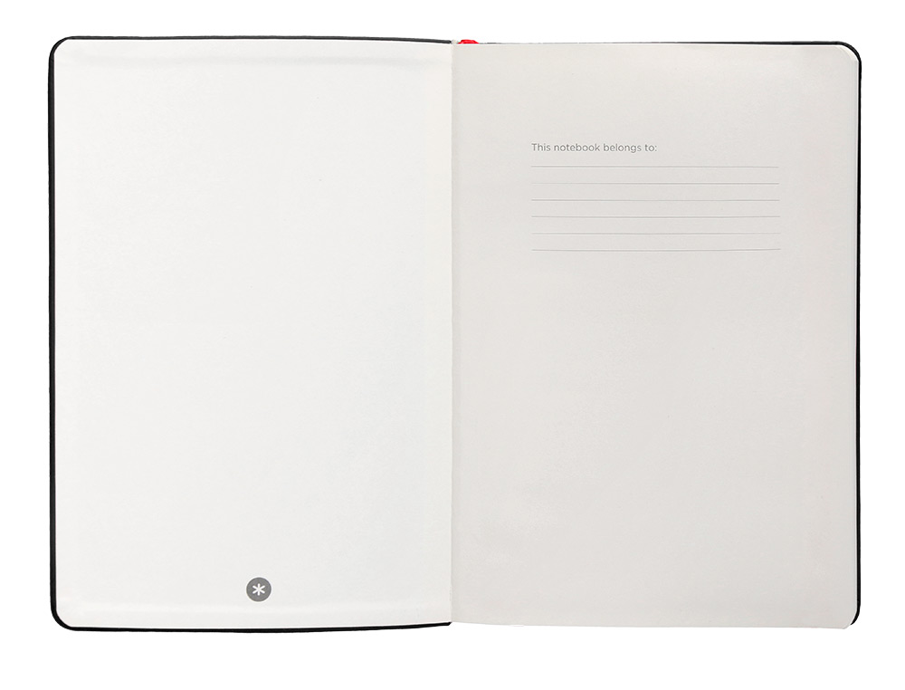 CUADERNO CON GOMILLA ANTARTIK NOTES TAPA DURA A5 HOJAS RAYAS NEGRO Y ROJO 100 HOJAS 80 GR FSC