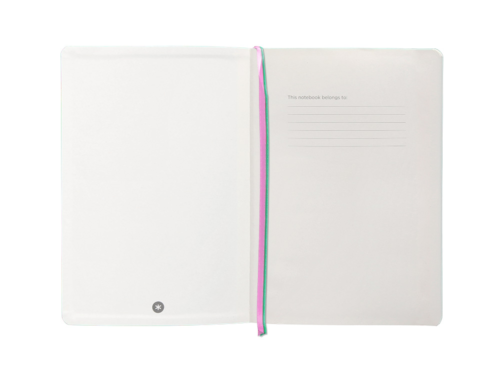 CUADERNO CON GOMILLA ANTARTIK NOTES TAPA BLANDA A5 HOJAS PUNTOS ROSA Y TURQUESA 80 HOJAS 80 GR FSC