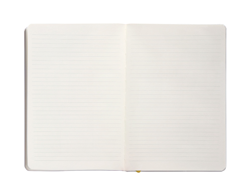 CUADERNO CON GOMILLA ANTARTIK NOTES TAPA BLANDA A5 HOJAS RAYAS MORADO Y AMARILLO 80 HOJAS 80 GR FSC