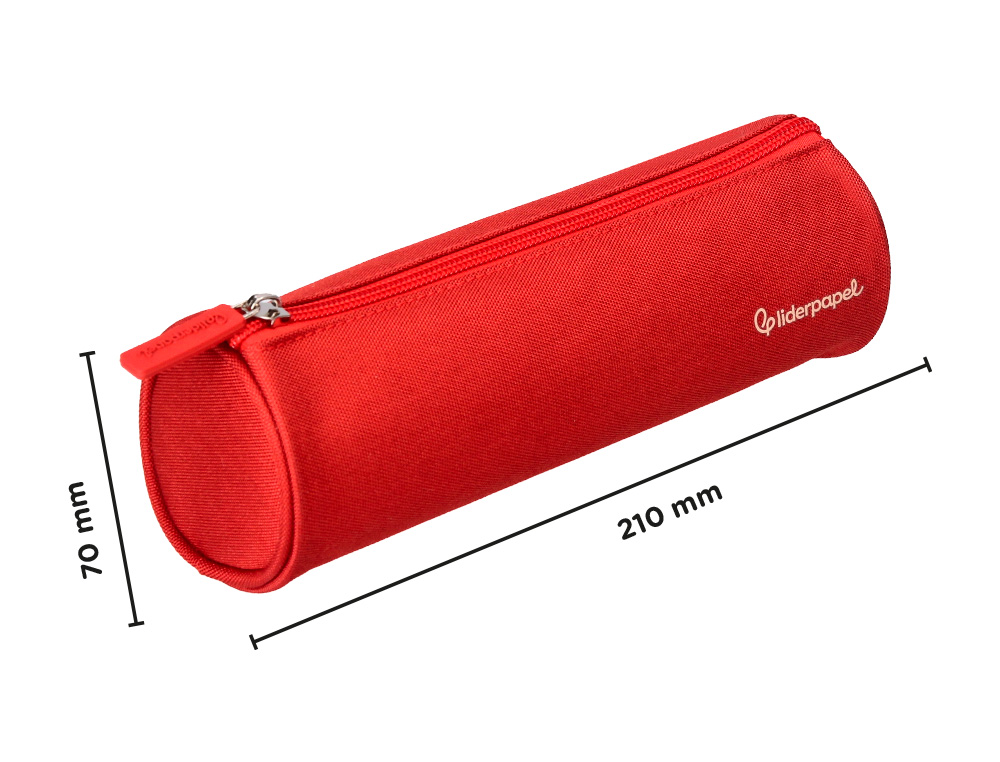 ESTUCHE PORTATODO LIDERPAPEL CLASSIC CILINDRICO ANCHO 210X70MM ROJO