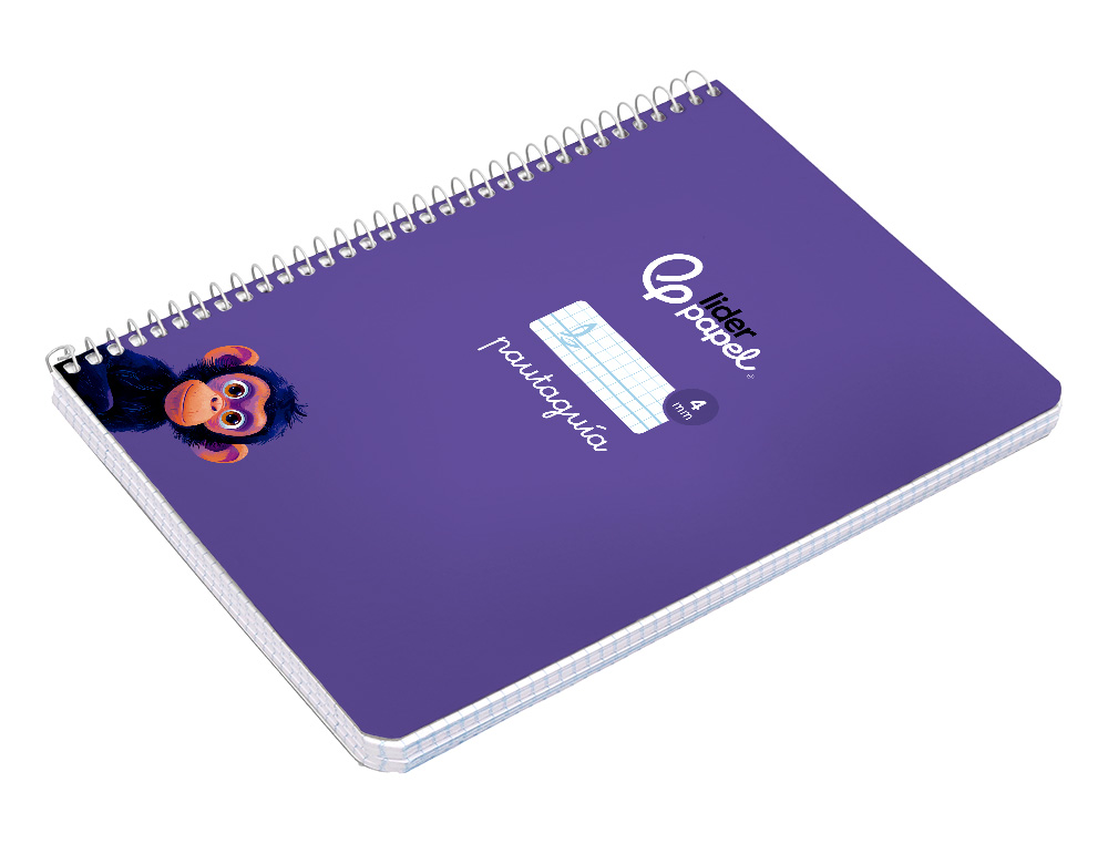 CUADERNO ESPIRAL LIDERPAPEL A5 PAUTAGUIA TAPA BLANDA 40H 75 GR CUADRO PAUTADO 4MM COLOR LILA