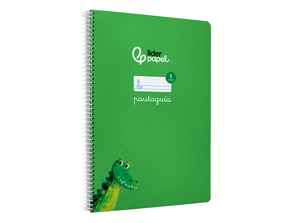 CUADERNO ESPIRAL LIDERPAPEL A4 PAUTAGUIA TAPA BLANDA 80H 75 GR CUADRO PAUTADO 5MM COLOR VERDE