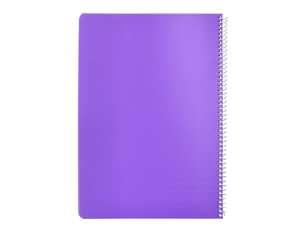 CUADERNO ESPIRAL LIDERPAPEL A4 PAUTAGUIA TAPA PLASTICO 80H 90GR CUADRO PAUTADO 3 MM CON MARGEN COLOR LILA
