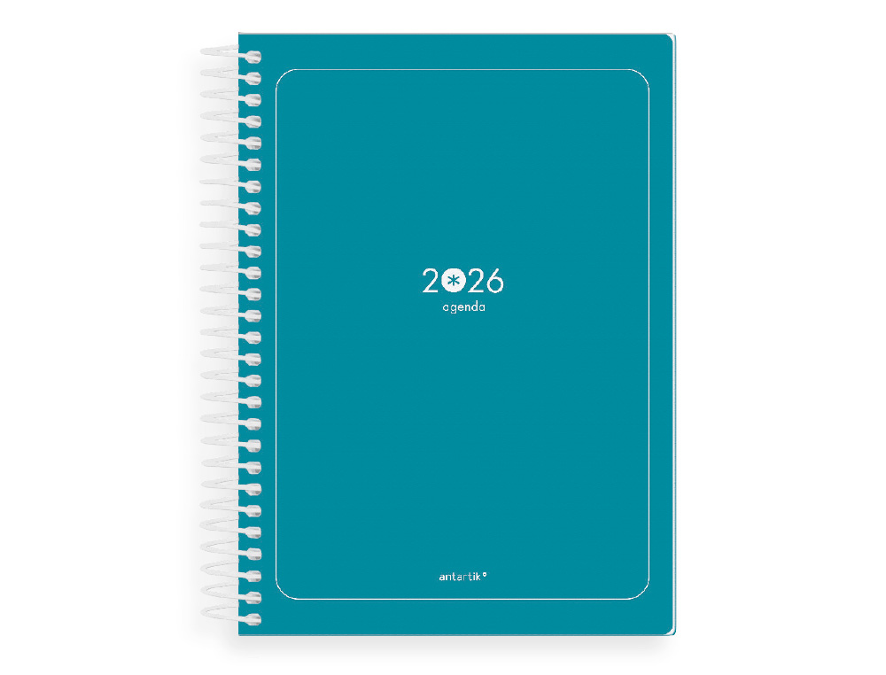 AGENDA ESPIRAL ANTARTIK ESSENTIALS A5+ 2026 DA PGINATURQUESA PAPEL 80G FSC