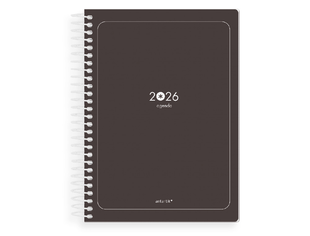 AGENDA ESPIRAL ANTARTIK ESSENTIALS A5+ 2026 DA PGINANEGRO PAPEL 80G FSC