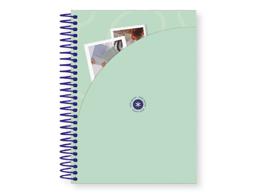 AGENDA ESPIRAL ANTARTIK HERE AND NOW A5+ 2026 DÍA PÁGINA ROSA PAPEL 80G FSC