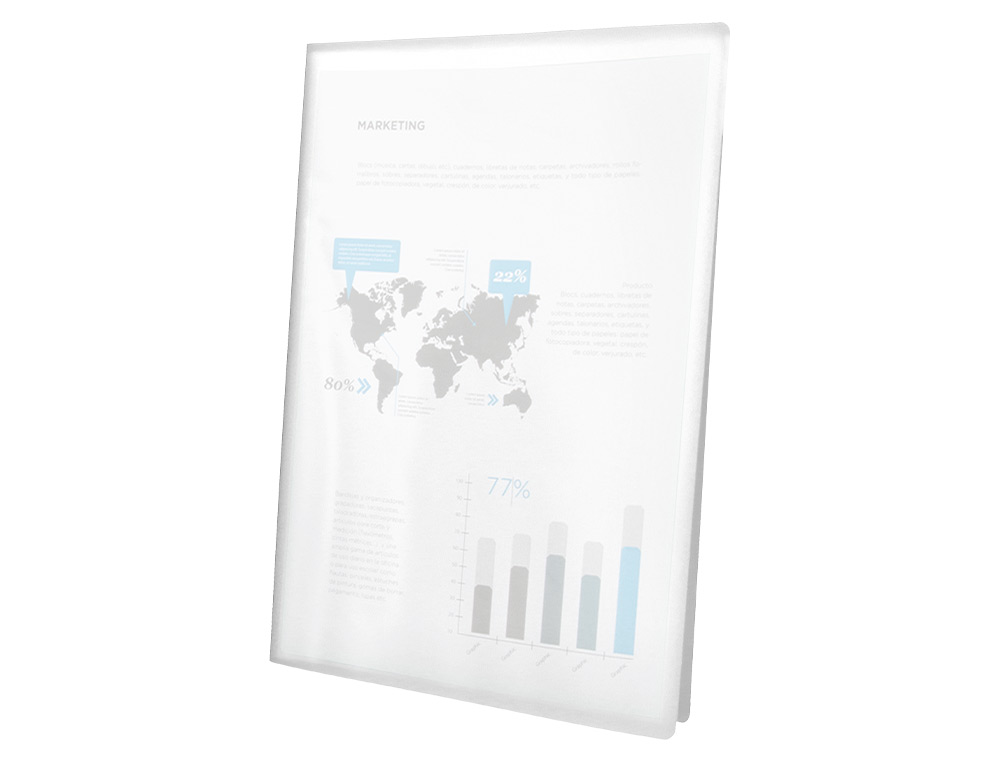 CARPETA LIDERPAPEL ESCAPARATE 47494 30 FUNDAS POLIPROPILENO DIN A4 TRANSPARENTE TRANSLUCIDO