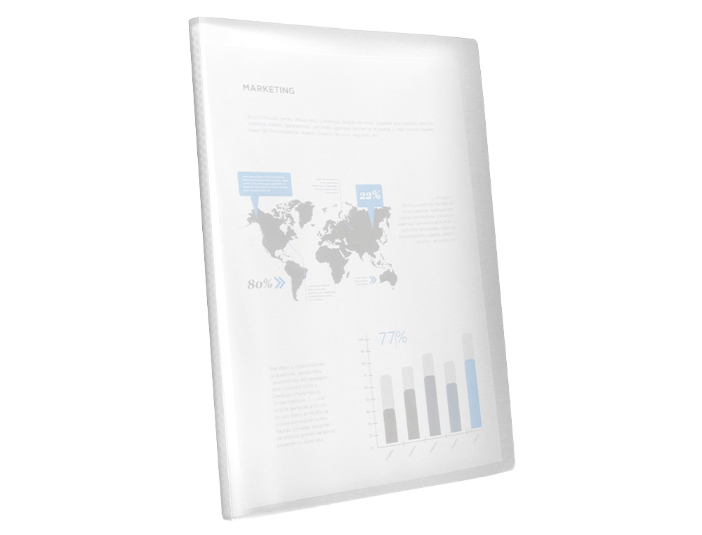 CARPETA LIDERPAPEL ESCAPARATE 47494 30 FUNDAS POLIPROPILENO DIN A4 TRANSPARENTE TRANSLUCIDO