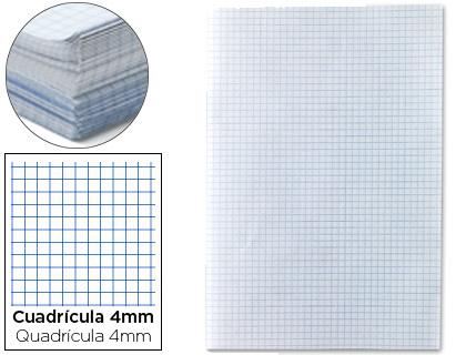PAPEL FLORETE LIDERPAPEL CUADRO 4MM 60GR PAQUETE DE 250 HOJAS
